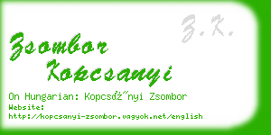 zsombor kopcsanyi business card